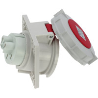 Встраиваемая наклонная розетка INPIN 32A/400V/3P+N+E/IP67, фланец 92x100 CA1551