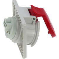 Встраиваемая наклонная розетка INPIN 16A/400V/3P+N+E/IP44, фланец 92x100 CA1473