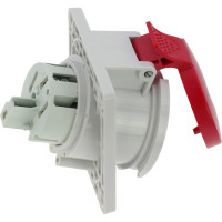 Встраиваемая наклонная розетка INPIN 32A/400V/3P+E/IP44, фланец 92x100 CA1496