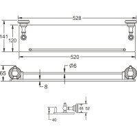 Стеклянная полка Rose одноярусная RG1119