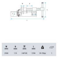 Струбцина-вайма H-образная кованая KANCA 60x2500 мм 60102010250