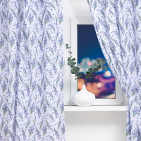 Комплект штор для кухни Этель Lavender с подхватами, 145x180 см, 2 шт, 100% полиэстер 7183001