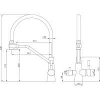 Смеситель для кухни с подключением к фильтру ESKO R-излив белый K25 W