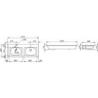 Мебельная раковина AM.PM SPIRIT 2.0 120 см, встроенная M70AWCD1202WG