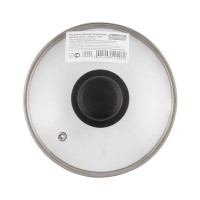 Стеклянная крышка с ручкой Mallony 16 см, металлический обод, паровыпуск 987021