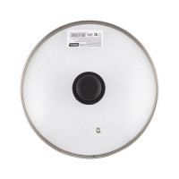 Стеклянная крышка с ручкой Mallony 26 см, металлический обод, паровыпуск 987018