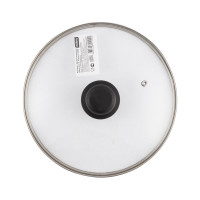 Стеклянная крышка с ручкой Mallony 24 см, металлический обод, паровыпуск 987017