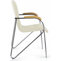 Кресло BRABIX Samba Cf-103, хром каркас, накладки бук, кожзам бежевый 532757