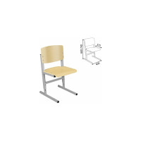 Регулируемый ученический стул ДЭМИ Сут.05-01, 400x375x660-740 мм, рост 4-6, серый каркас, фанера лак 532708