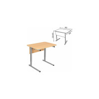 Стол-парта ДЭМИ 1-местный регулируемый Сут.54, 600x500x520-640 мм, рост 2-4, серый каркас, ЛДСП клён 532699