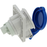 Встраиваемая наклонная розетка INPIN 16A/230V/1P+N+E/IP44, фланец 64x74 CA1463