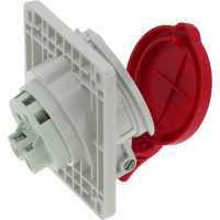 Встраиваемая наклонная розетка INPIN 16A/400V/3P+N+E/IP44, фланец 92x100 CA1473