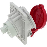 Встраиваемая наклонная розетка INPIN 32A/400V/3P+E/IP44, фланец 92x100 CA1496
