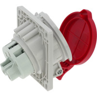 Встраиваемая наклонная розетка INPIN 32A/400V/3P+N+E/IP44, фланец 92x100 CA1500