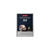 Рамка BRAUBERG Slim 21x30 см, серебристая, пластик, багет 8 мм, плотный задник с ножкой, акриловый экран 391316