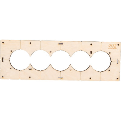 РОТОР Шаблон для сверления подрозетников на 5 отверстий диаметром 72 мм, Толщина фанеры 8 мм 5shablon72
