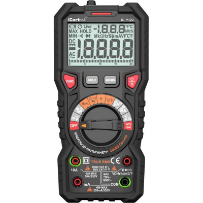 iCarTool Профессиональный цифровой мультиметр CATIII 1000V, СATIV 600V, TrueRMS, AC/DC IC-M120