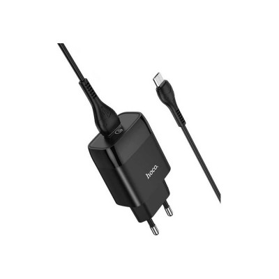 Hoco Сзу c72q glorious 1xusb, 3а, 18w, qc3.0 + usb кабель microusb, 1м (черный) 0L-MG-WF333