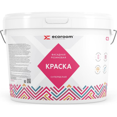 Резиновая фасадная краска ECOROOM Е-Кр -3582/бел