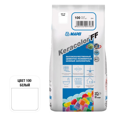 MAPEI Затирка KERACOLOR FF № 100/2кг (Белый) 5QA010002A