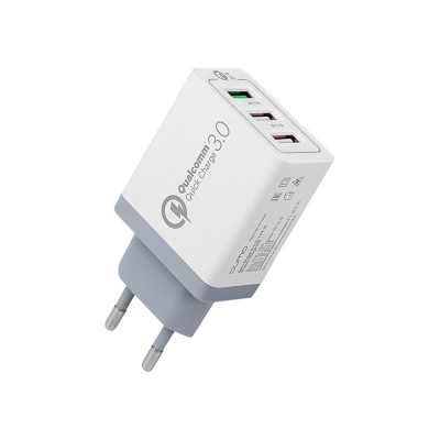 QUMO Сетевое зарядное устройство Charger 0019, 30 Вт, 3 USB, 3 USB, 4.2A, 1 USB QC 3.0, FCP, AFC + 2 USB 2,4A, белый 23714