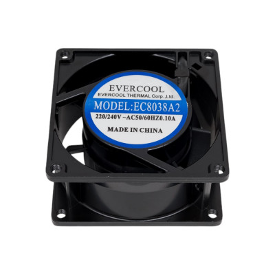 EVERCOOL EC8038A2HST Вентилятор охлаждения осевой 80x80x38 220В, 2800 об/мин, подшипник скольжения, клеммы 2015277428