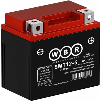 WBR Мото аккумулятор SMT12-5 12В 5 Ач УТ-00001182