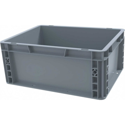 Sembol Plastik Ящик п/п 400x300x170 сплошной, гладкое дно, цв. серый 25245
