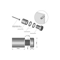 Дистанционный держатель для табличек ТУНДРА 16x40 мм, цвет матовый никель, набор 6 шт. 4679249