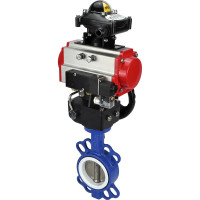 Затвор DN.ru WCB-316L-PTFE Ду300 Ру16 с пневмоприводом, пневмораспределителем, БКВ, дублером D050-00347