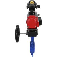 Затвор DN.ru WCB-316L-PTFE Ду300 Ру16 с пневмоприводом, пневмораспределителем, БКВ, дублером D050-00347