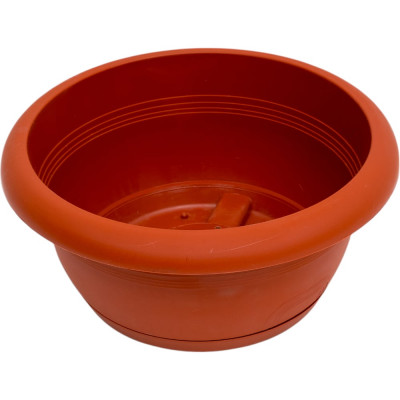 Кашпо с поддоном ФлораПласт Миска 30 терракотовое, 5 л 001007