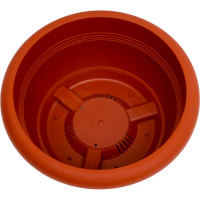 Кашпо с поддоном ФлораПласт Миска 30 терракотовое, 5 л 001007