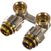 Узел Oventrop Multiflex F, запорно-присоединительный, угловой H-образный, 3/4", 1/2", 1015884