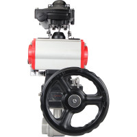 Кран шаровой DN.ru КШМП.316.230-ISO Ду32 Ру63 с пн.приводом, пневмораспр., БКВ, дублером D160-01547