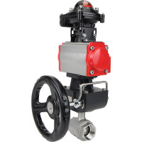 Кран шаровой DN.ru КШМП.316.230-ISO Ду32 Ру63 с пн.приводом, пневмораспр., БКВ, дублером D160-01547