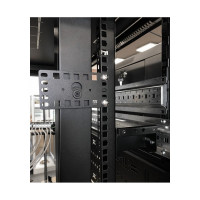 Кронштейн Hyperline PMR-1U-TM-RAL9005 1U, Т-пазы и с перфорацией под крепеж типа "монетка" 444557
