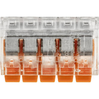 Соединительные монтажные клеммы duwi с рычажком прозрачные СМК 222-415, 2,5мм2, 5 шт. 26615 0