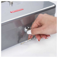 Ящик для денег, ценностей, документов, печатей BRAUBERG 90х240х300 мм, ключевой замок, серебристый 291060