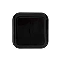 Выключатель Bylectrica 2-клавишная, открытая установка, 10А с подсветкой, серия ПРАЛЕСКА, А510-215 черный