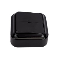 Выключатель Bylectrica 2-клавишная, открытая установка, 10А с подсветкой, серия ПРАЛЕСКА, А510-215 черный