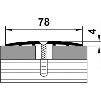 Порог прямой алюминиевый ЛУКА (78 мм, 0,9 м, декоративный, Без покрытия) 00000001946