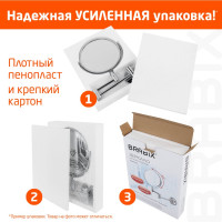 Настольное зеркало BRABIX  круглое, диаметр 17 см, двустороннее, с увеличением, прозрачная рамка 607424