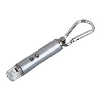 Фонарик-брелок на карабине ЕРМАК 1 LED + УФ + лазер, 3xLR44, алюминий, 6,6х1,2 см 198-072