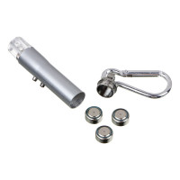 Фонарик-брелок на карабине ЕРМАК 1 LED + УФ + лазер, 3xLR44, алюминий, 6,6х1,2 см 198-072