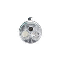 Фонарик-брелок на карабине ЕРМАК 1 LED + УФ + лазер, 3xLR44, алюминий, 6,6х1,2 см 198-072
