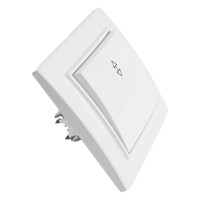 1-клавишный переключатель STEKKER PSW10-9005-01, 250В, 10А, серия Эрна, белый 39617