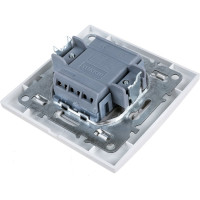 1-клавишный переключатель STEKKER PSW10-9005-01, 250В, 10А, серия Эрна, белый 39617