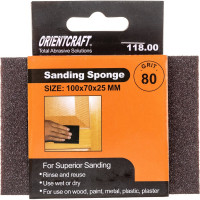 Губка шлифовальная 100x70x25 мм, P80, 1 шт Orientcraft SS1007025080