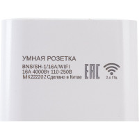 Одинарная розетка Camelion Smart Home BNS/SH-1/16A/WIFI 16A 3680В, WiFi+Счетчик+Контроль 14503